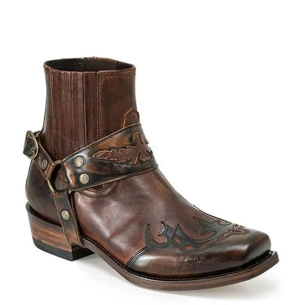 Retro Square Toe Cowboy Short Boots