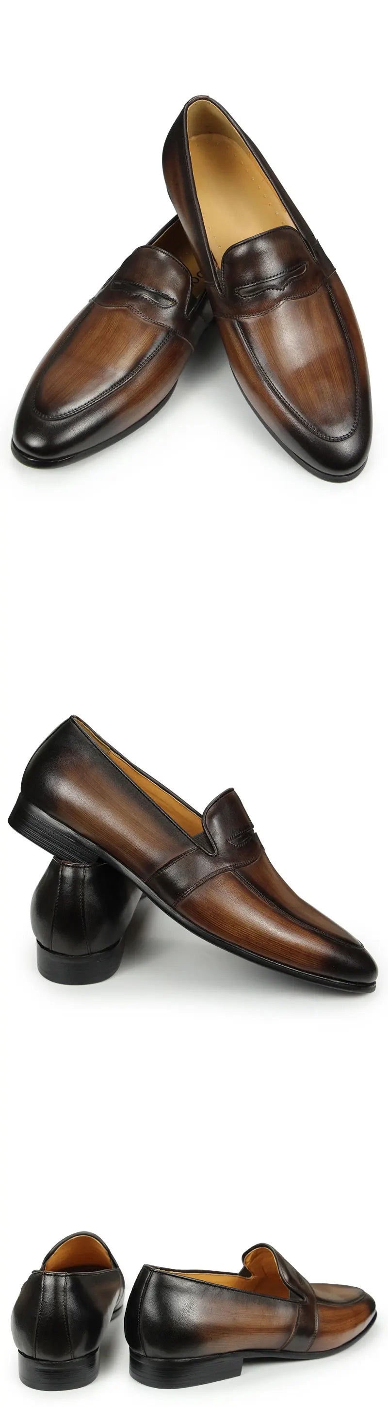 Men's Leather Casual Shoes Luxury Fashion Mens Dress Loafer Shoes Slip-on Casual Peas Shoes Smoking Slipper High Quality Shoes