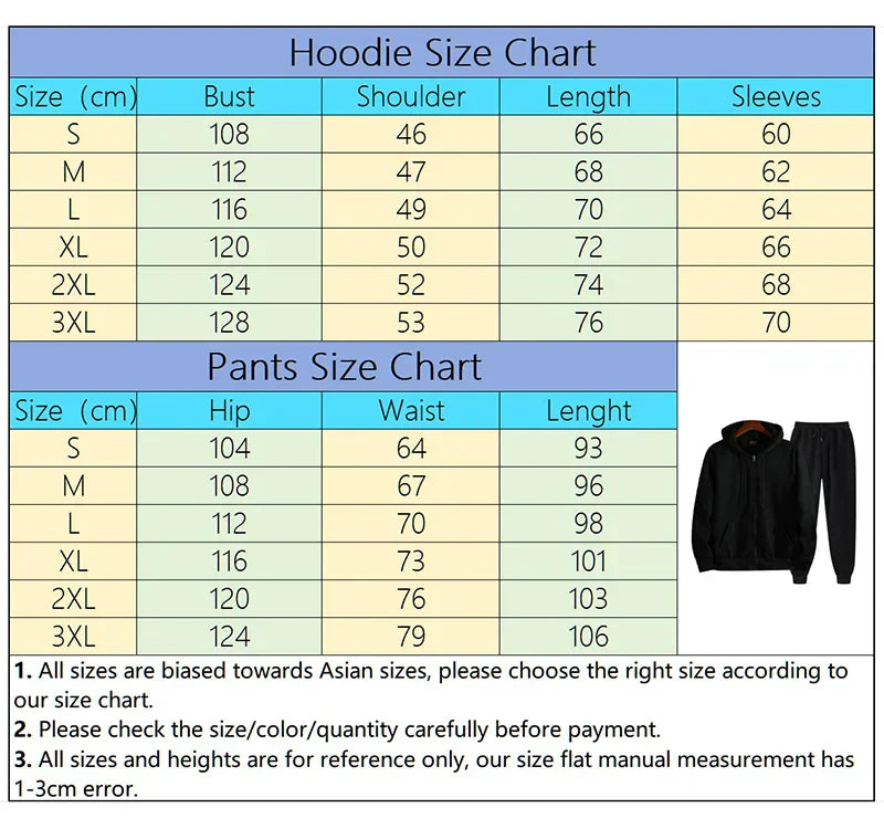 2025 New Arrival Men's Zipper Hoodie Sweatpants 2 Piece Set High Quality Hooded Long Sleeve Sweatshirt Autumn Winter Tracksuit