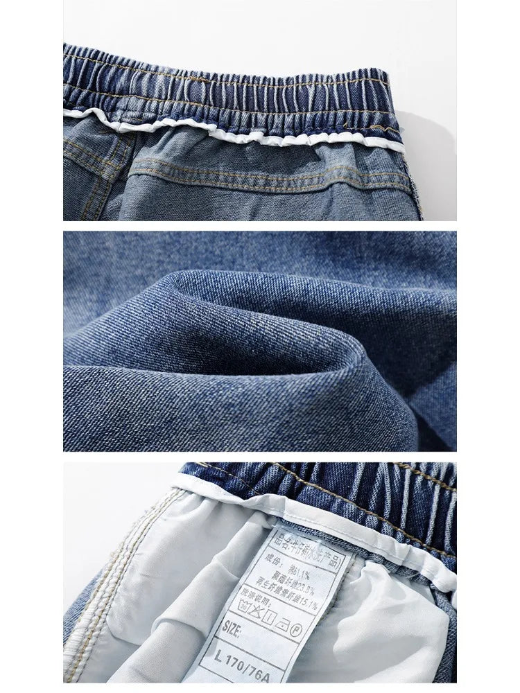 Men's American Style Loose Straight Leg Jeans Vintage Spring Summer New Arrival Drapey Trendy Wide Leg Long Pants