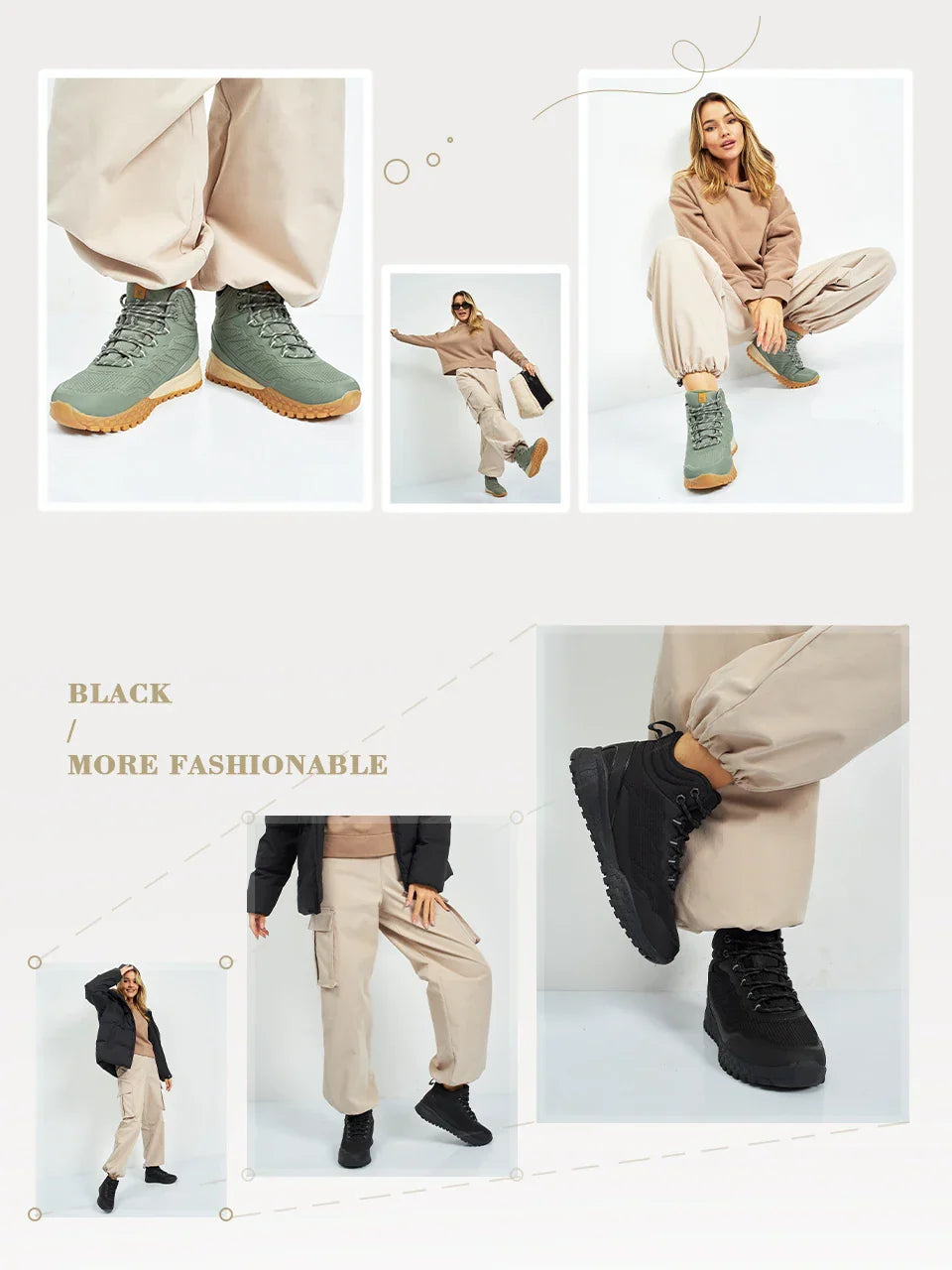 Winter Women Sneakers Plush Warm Snow Boots Non-Slip Waterproof Shoes Women Outdoor Boots Walking Shoes