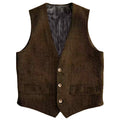 Men Vest Brown Herringbone Single Button Waistcoat Vintage Regular Slim For Wedding Banquet Work Business Casual Men Suit Vest