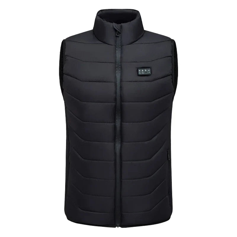 New Loose Casual Stand Up Collar Winter 28 Zone Intelligent Heating Vest Men'S Women'S Warm Electric Clip Coat (No Power Bank)
