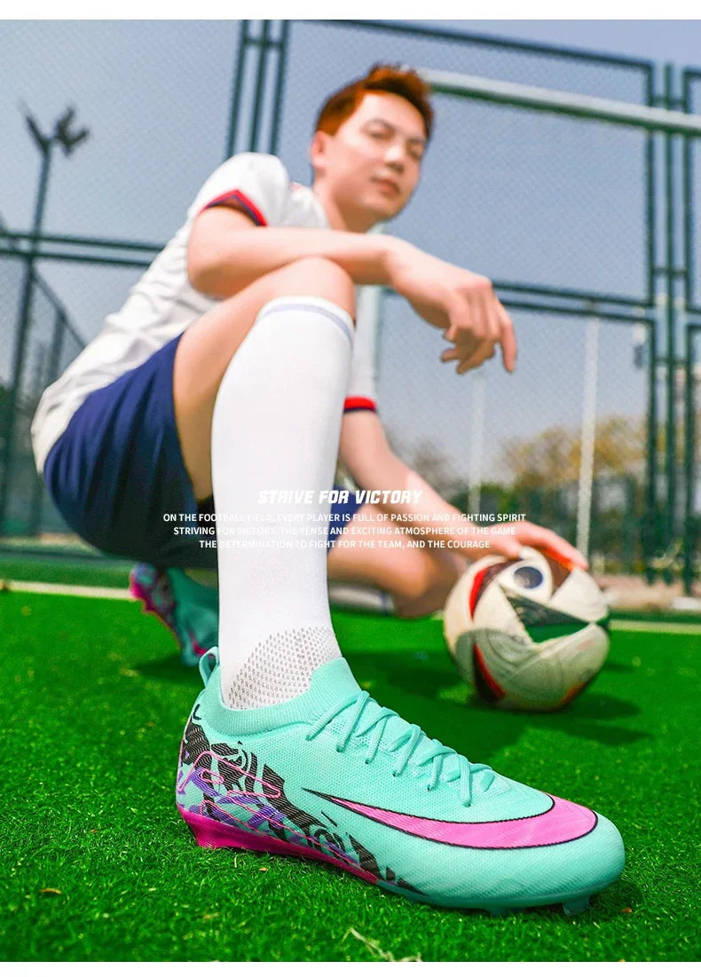 New Men Soccer Shoes Sneakers Original Football Boots Training Long Spikes Drop Shipping Futsal Cleats Match Ultralight Indoor