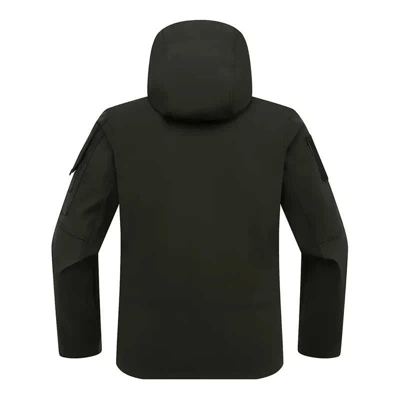 Men Lurker Shark Skin Soft Shell Tactical Jacket Waterproof Fleece Hooded Coat Hunt Clothes Outdoor New Solid Pocket Jacket Men