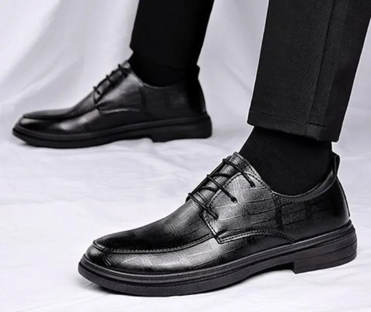 2024 New Men's Height Increasing Soft Leather Breathable Casual Business Elevator Shoes