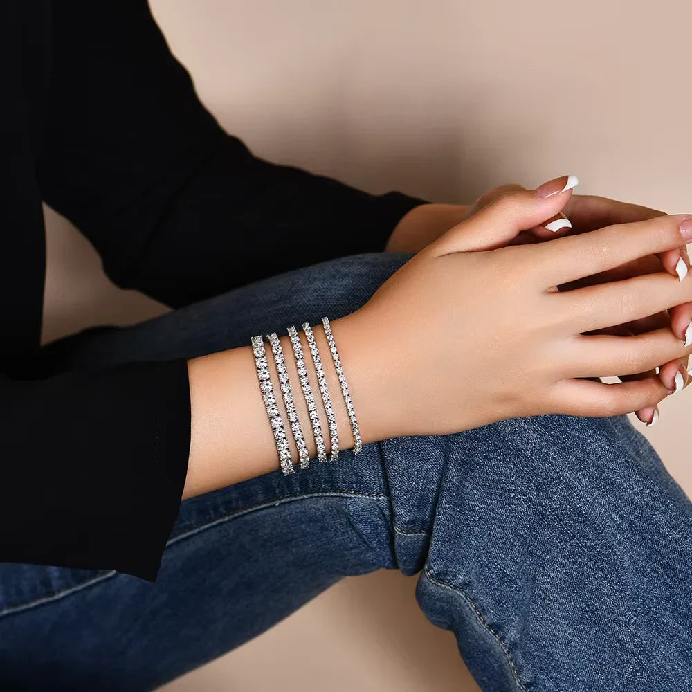 3mm 4mm 5mm Moissanite Tennis Bracelet For Women Man Gift S925 Sterling Silver Plated 18K Moissanite Hand Chain Jewelry