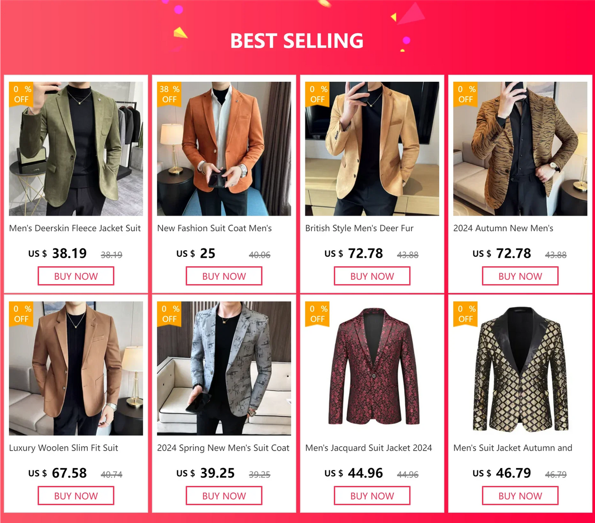 15-color boutique fashion suit 6XL men's slim groom wedding suit jacket business office suit casual solid color suit jacket