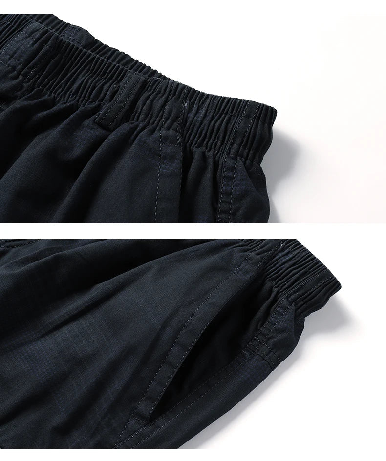 Classic Cargo Shorts Men Zipper Pocket Casual Knee Shorts Loose Straight Cotton Work Shorts Man Clothes