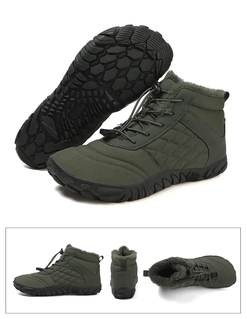 Brand New Winter Boots for Men Women Snow BareFoot Outdoor Non-slip Warm Fur Casual Sneakers Plus Size Ankle Boots Hiking Shoes