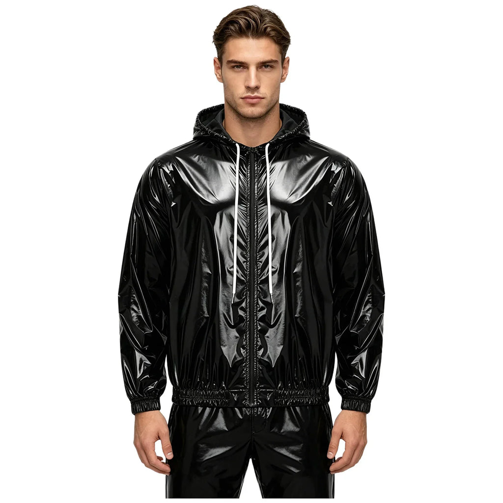 Mens Waterproof Hooded Jacket Tops Breathable Raincoat Waterproof Windproof Outdoor Biking Fishing Jacket Hood Outerwear