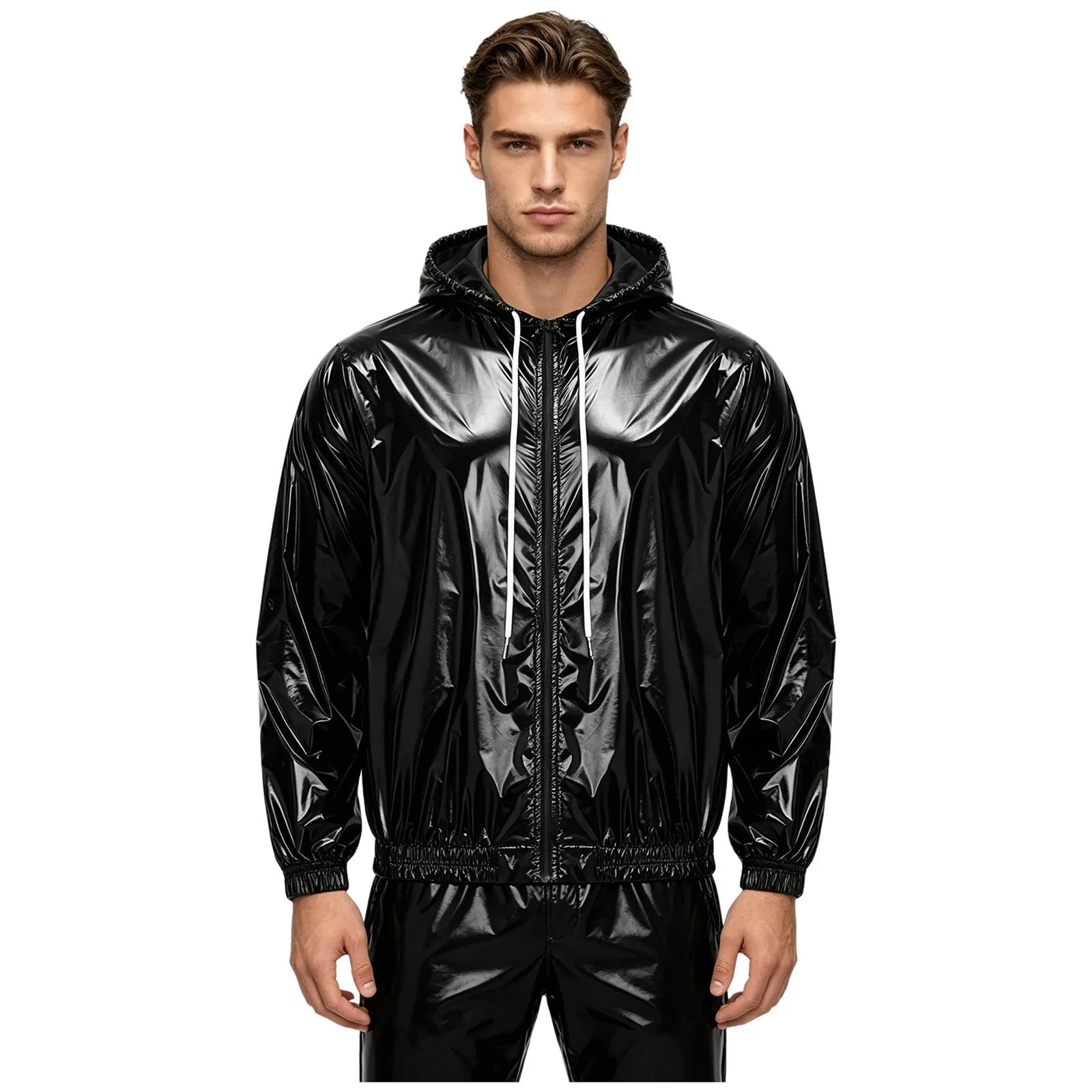 Mens Waterproof Hooded Jacket Tops Breathable Raincoat Waterproof Windproof Outdoor Biking Fishing Jacket Hood Outerwear
