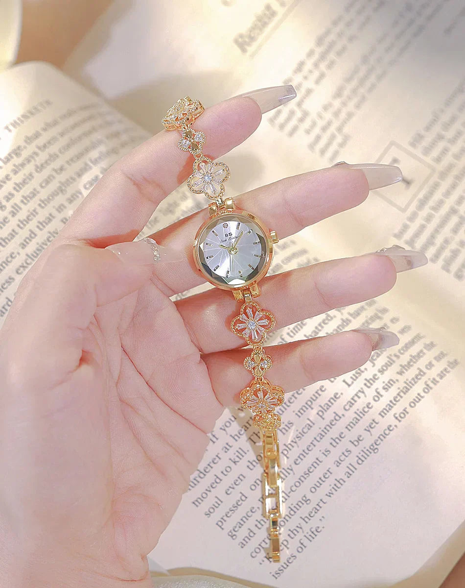 Watches For Women Fashion Elegant Gold Silver Bracelet Small Quartz Wristwatch 2025 Women's Lucky Watch Girlfriend Lovers Gift