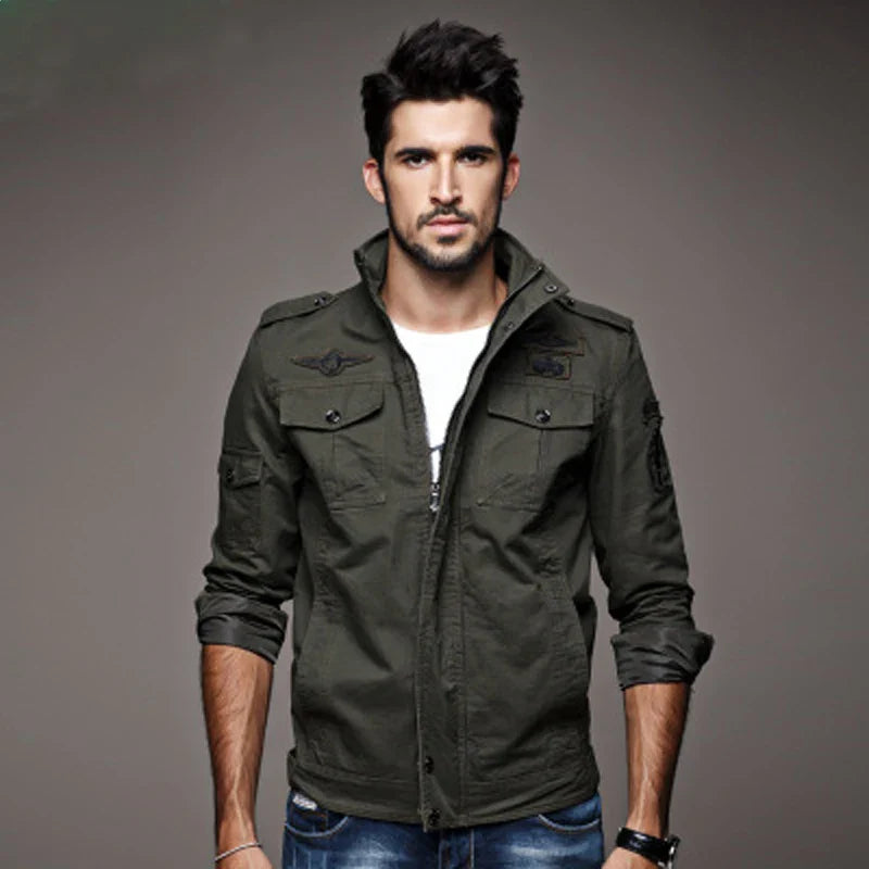 جاكيت عسكري كاجوال جديد 2023 للرجال مقاس كبير M-6XL Jaqueta masculina Air force one معطف رجالي كارغو للربيع والخريف