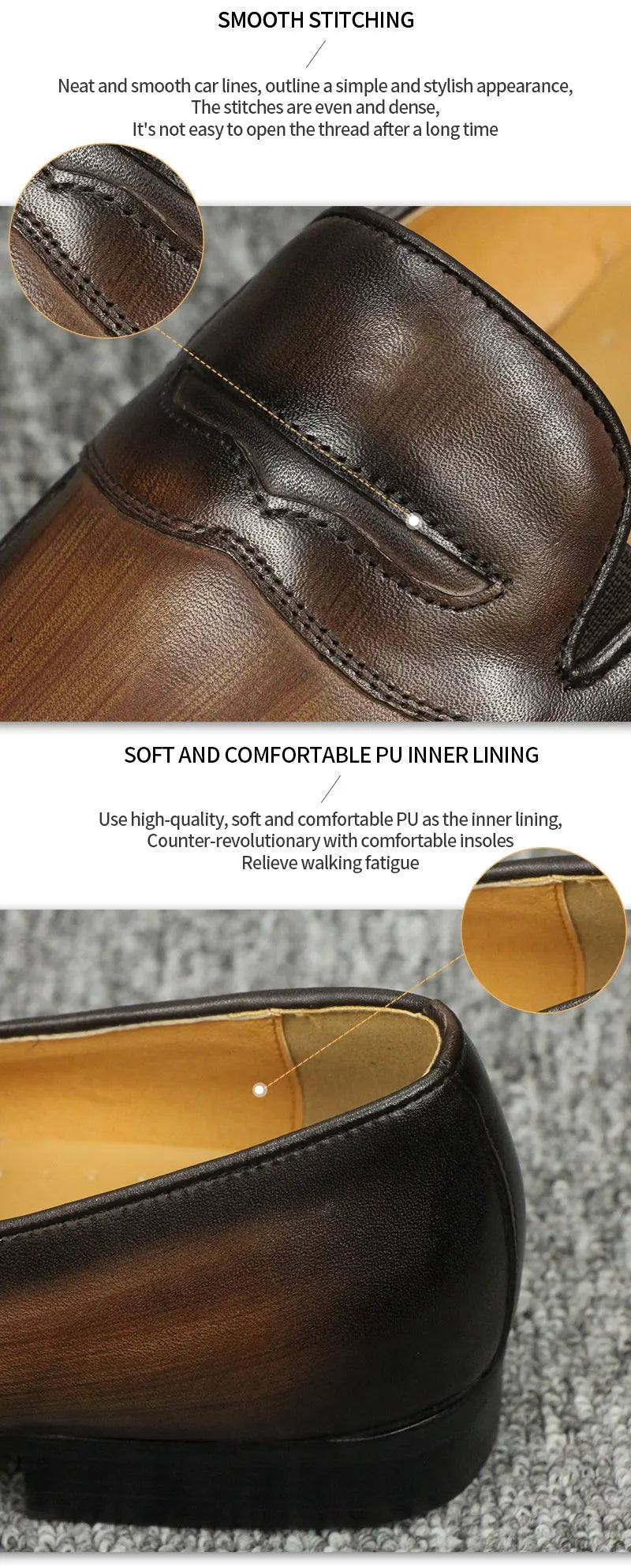 Men's Leather Casual Shoes Luxury Fashion Mens Dress Loafer Shoes Slip-on Casual Peas Shoes Smoking Slipper High Quality Shoes