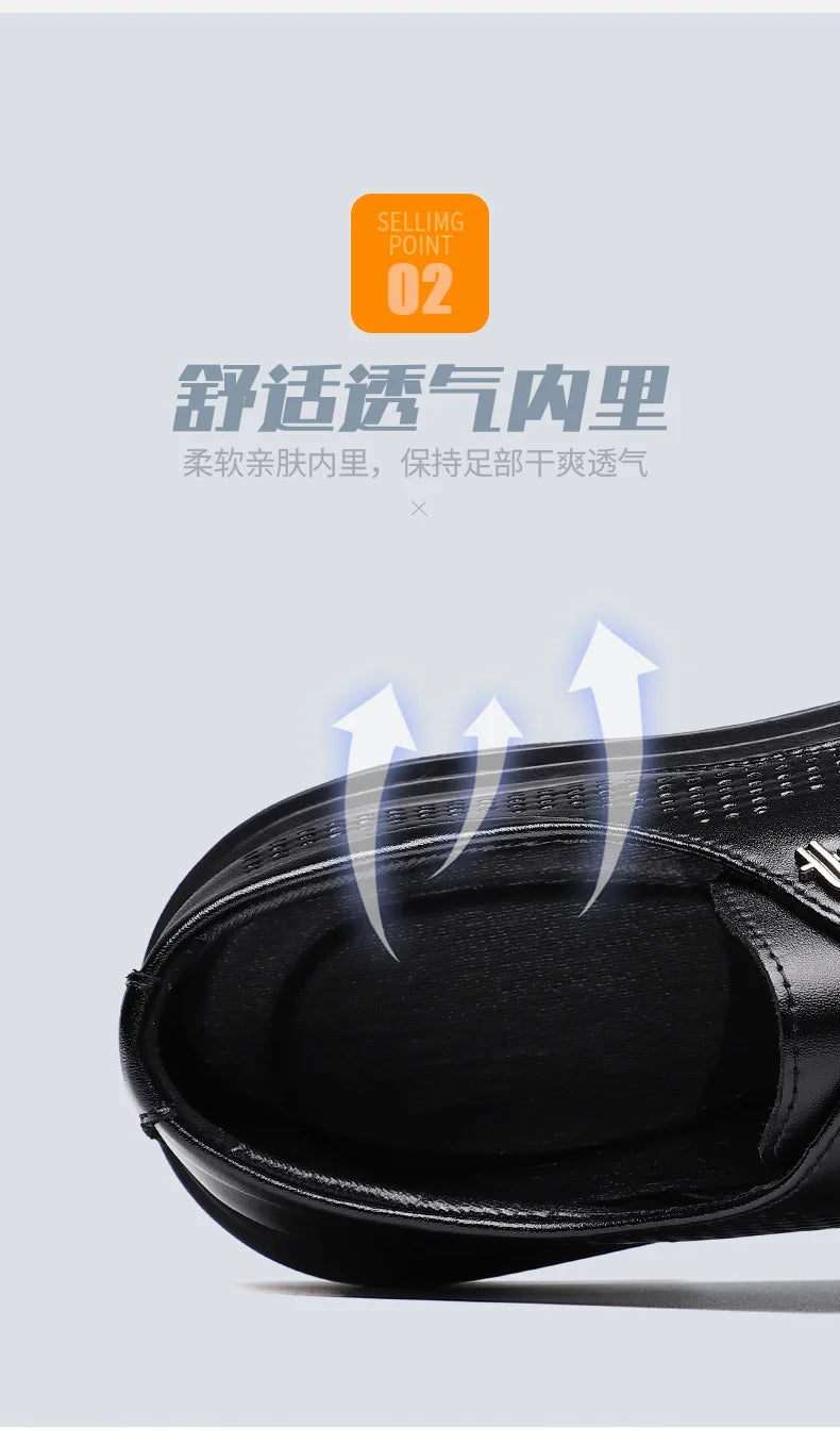 2026 New British Business Formal Leather Shoes for Man Summer Autumn Hallow Dress Shoes Male Solid Color Fashion Shoes Man