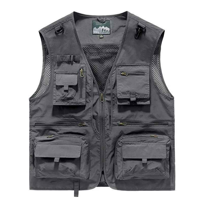 2023 Outdoor Leisure Vest Men's New Multi-Pocket Breathable Outdoor Sports Coat High-Quality Design Leisure Vest Men