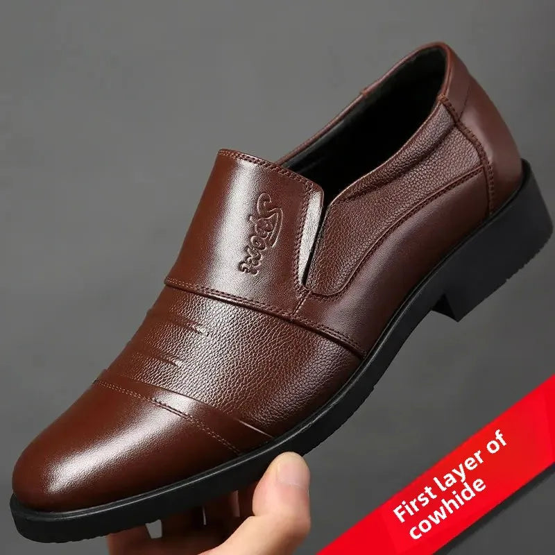 Men's Casual Leather Shoes – Breathable Slip-On Footwear for Adults EU Sizes 40–48