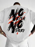 Men's Streetwear Pattern T-shirt - Bold Letter Printed Loose Casual T-shirt, Vibrant Summer Short sleeved Pure Cotton T-shirt St