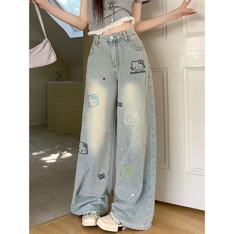 Wide-Leg Pants High Waist New Style Loose Jeans