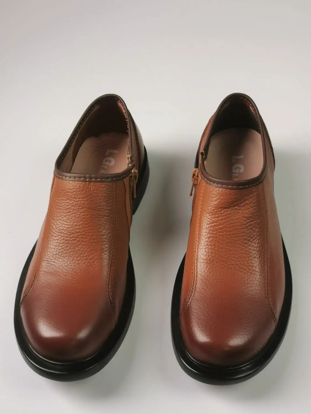 Round Toe Male Casual Shoe Office Brown Men's Leather Shoes Legitimate Retro Shipping Free Delivery Size 45 Designer Comfortable
