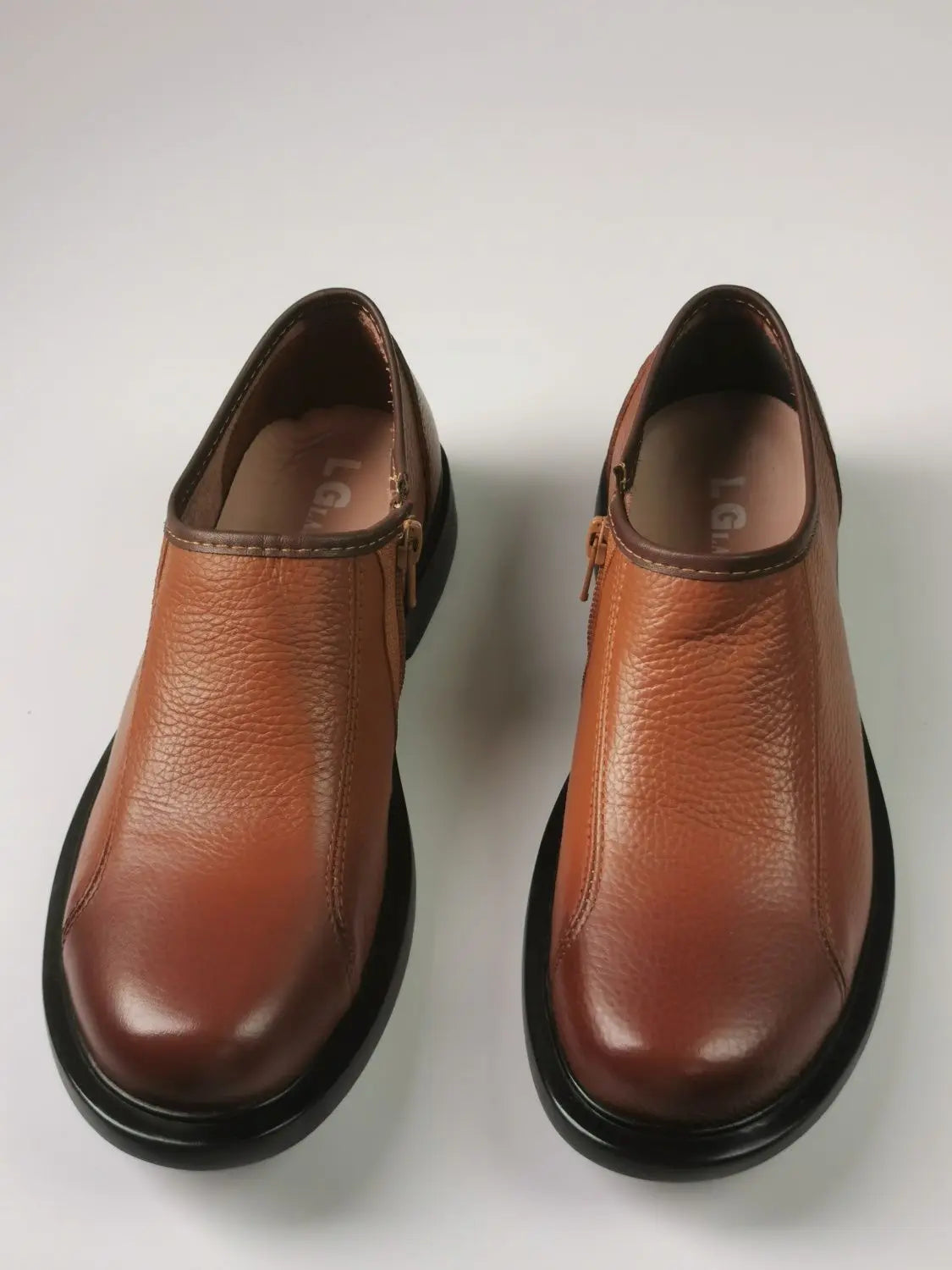 Round Toe Male Casual Shoe Office Brown Men's Leather Shoes Legitimate Retro Shipping Free Delivery Size 45 Designer Comfortable