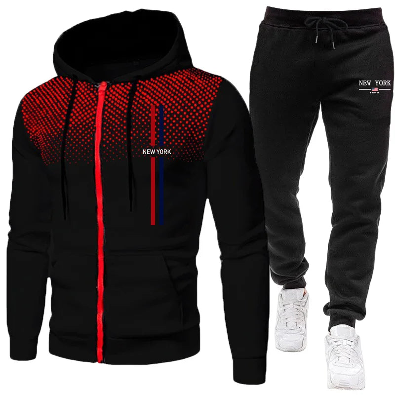 2025 Brand New Men's Tracksuit Hoodie Sweatpants Urban Casual Fashion Sportswear Autumn Winter Daily Casual Sporty Zipper Outfit