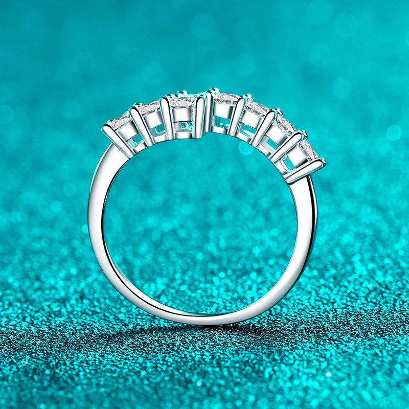 Full 3mm Moissanite Wedding Ring 925 Sterling Silver Eternity Band Engagement Bride Party Rings For Women Fine Jewelry