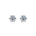 100% 925 Sterling Silver 0.2-2 Carat D Color Moissanite Diamond Stud Earrings For Women Sparkling Wedding Fine Jewelry