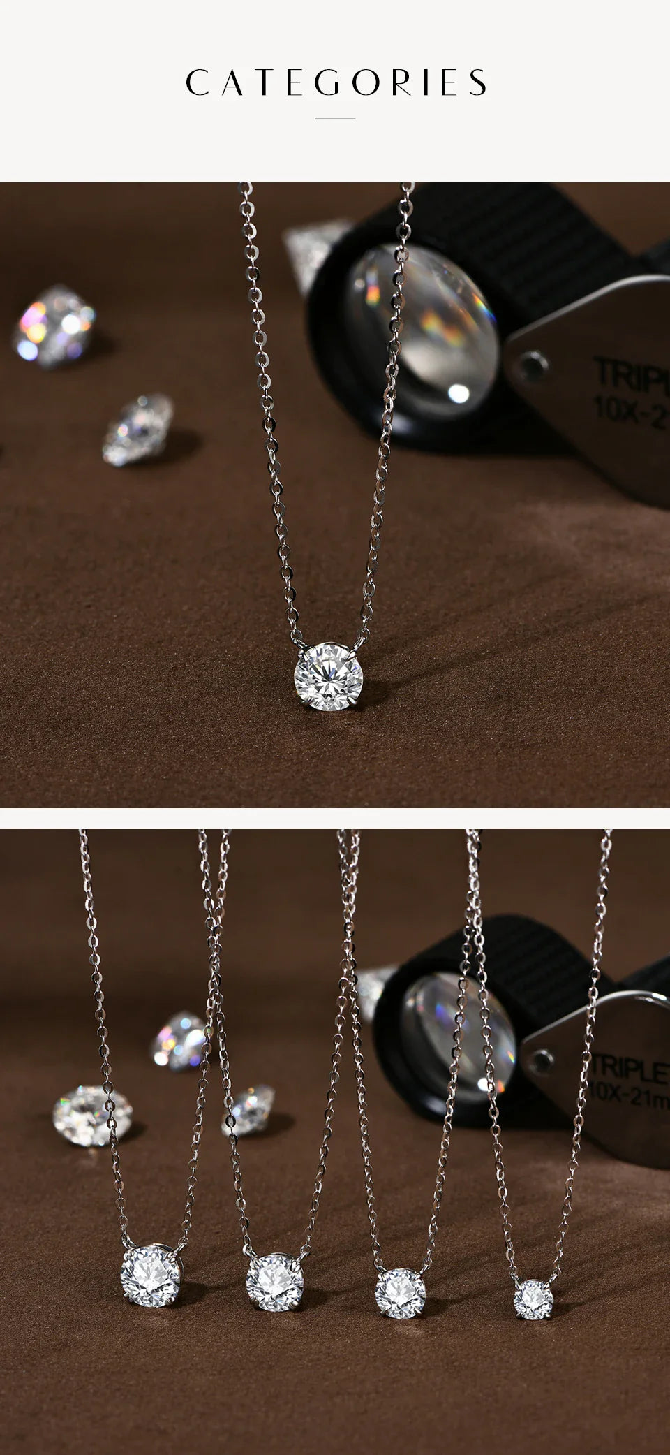 Necklace For Woman Pendant Moissanite Diamond 6.5mm 1CT 925 Silver Necklace For Women Chains Party Bridal Fine Jewelry