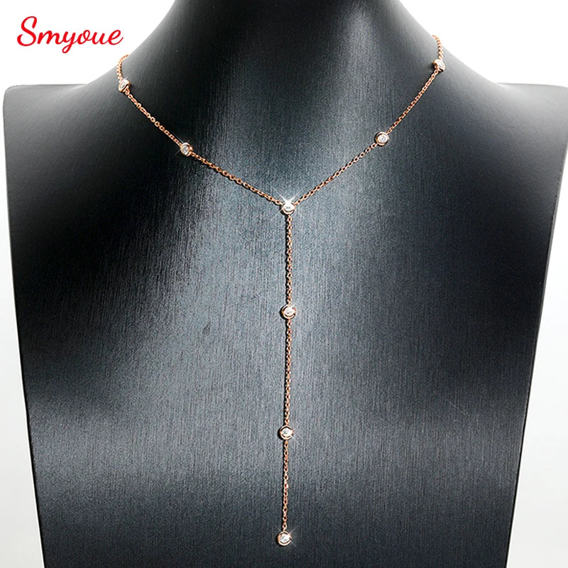 3MM Bubble Classic Moissanite Necklace Pendant for Women 18k Plated Female Necklace Pure S925 Silver Jewelry Wholesale