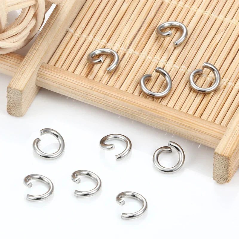 1.5mm Thick Stainless Steel Width 8mm 9mm 10mm 12mm  Open Jump Rings For Jewelry Making Supplies Accessories Findings Not Fade