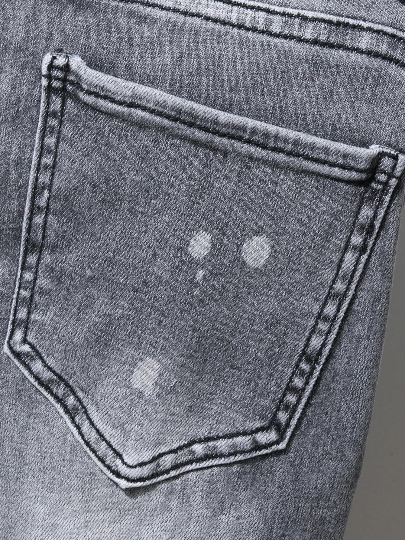 Men's Slim Stretchy Denim Jeans for Men Pants Tearing Patchwork Soft Cotton High Elastic Ripped Hole Casual Male Pants