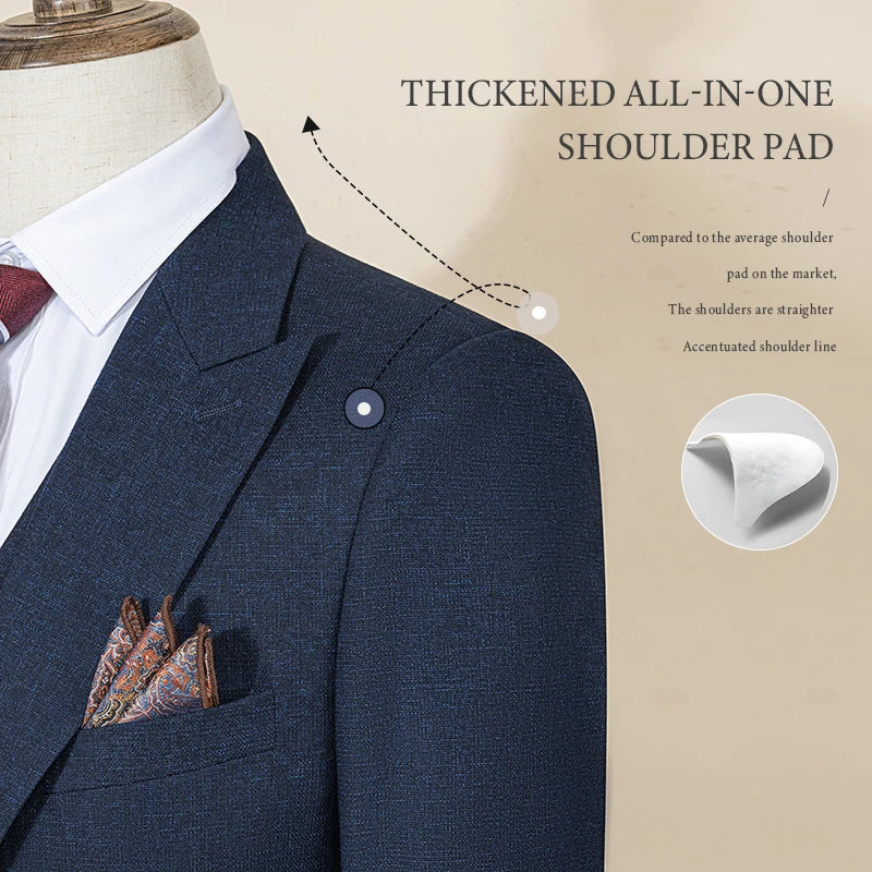 High Quality Dark green Male Groom Wedding Blazers Slim fit casual evening gown Business Office  Men's Suits
