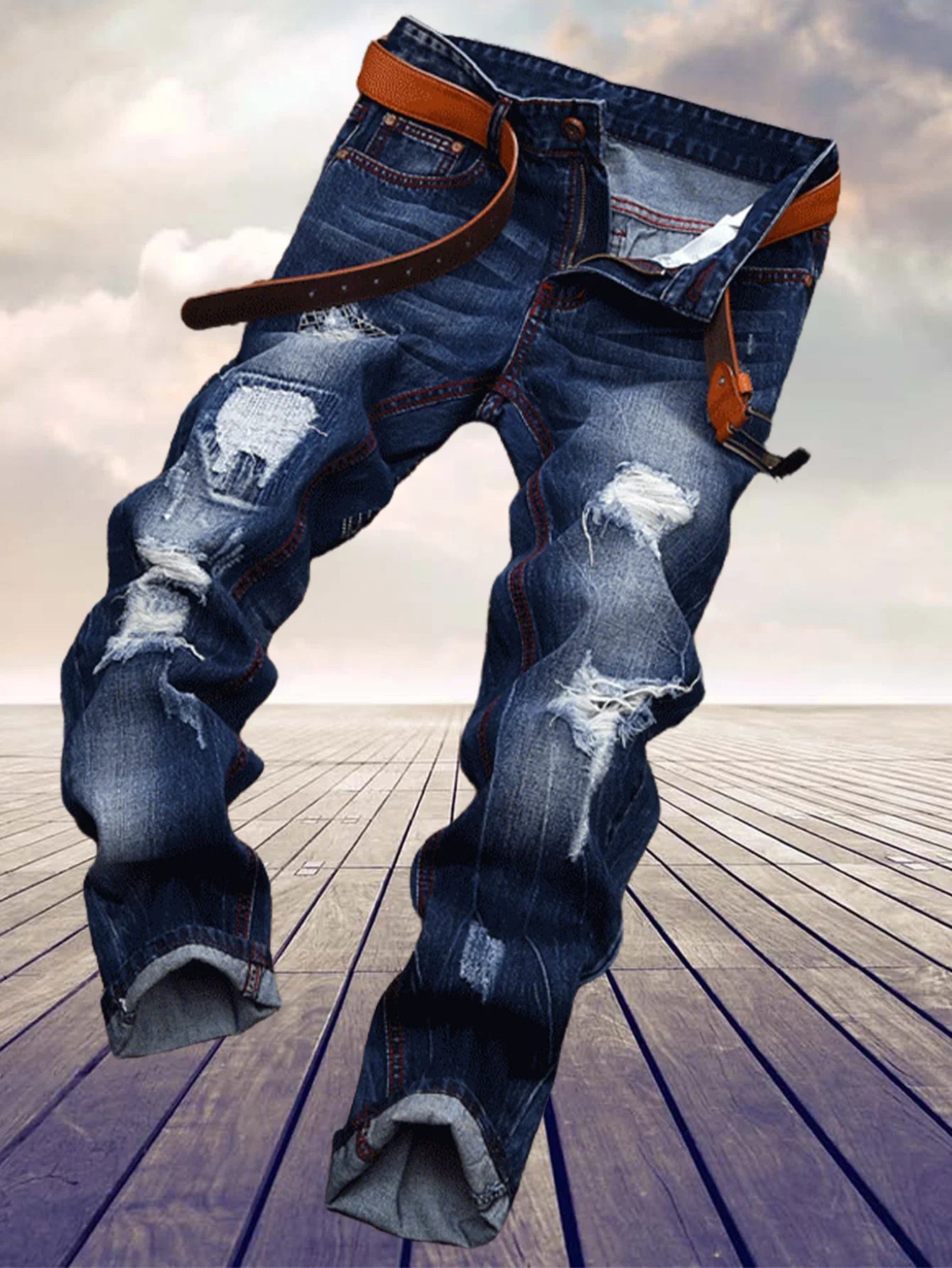 American youth trend to make old men's straight jeans