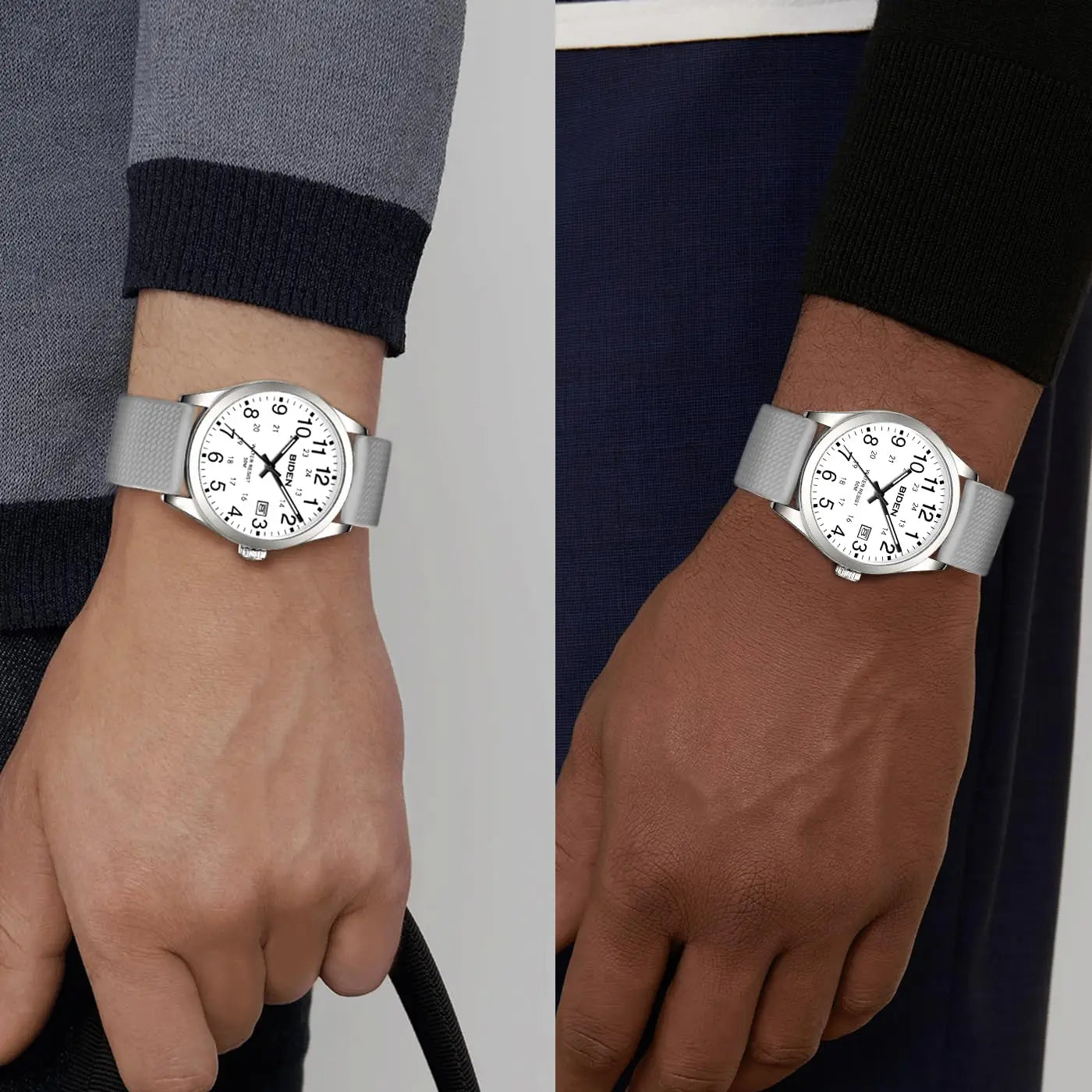 Men's Watch Simulated Quartz Sports Men's and Women's Watch 30 Waterproof Second Hand Luminous Easy to Read Dial