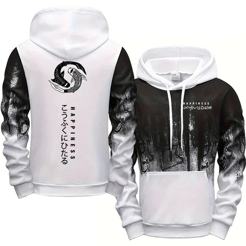 Japanese Fashion Men's Tracksuit Hoodies Sweatpants 2 Piece Set Fall&winter Daily Casual Sporty Jogging Suit Urban Trend Outfits