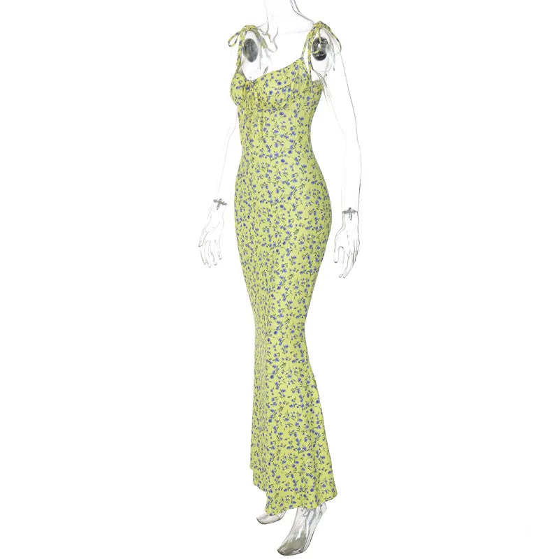 Women Elegant Floral Beach Vacation Bodycon Streetwear Long Dress 2026 Summer Clothes Wholesale Items For Business
