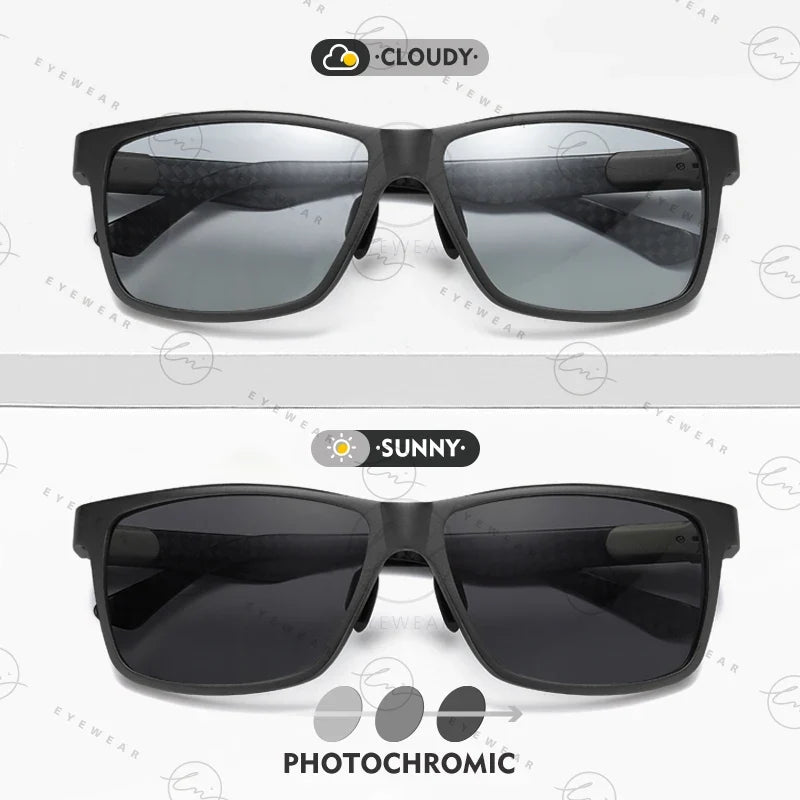 High Quality Carbon Fiber Sunglasses Polarized Man Photochromic Sun Glasses Woman Anti-glare Chameleon Goggle zonnebril