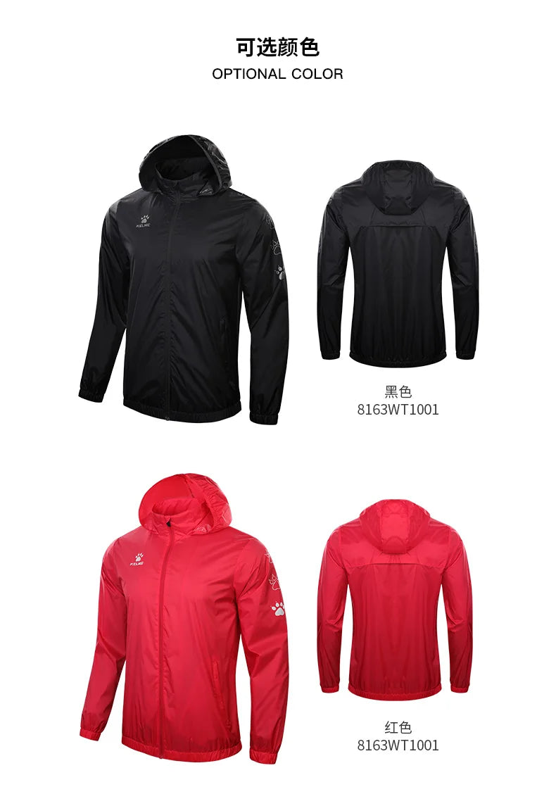 Men's Waterproof Jacket  Windbreaker Soccer Training Lightweight  Training  Outwear Quick Dry Coat  8163WT1001