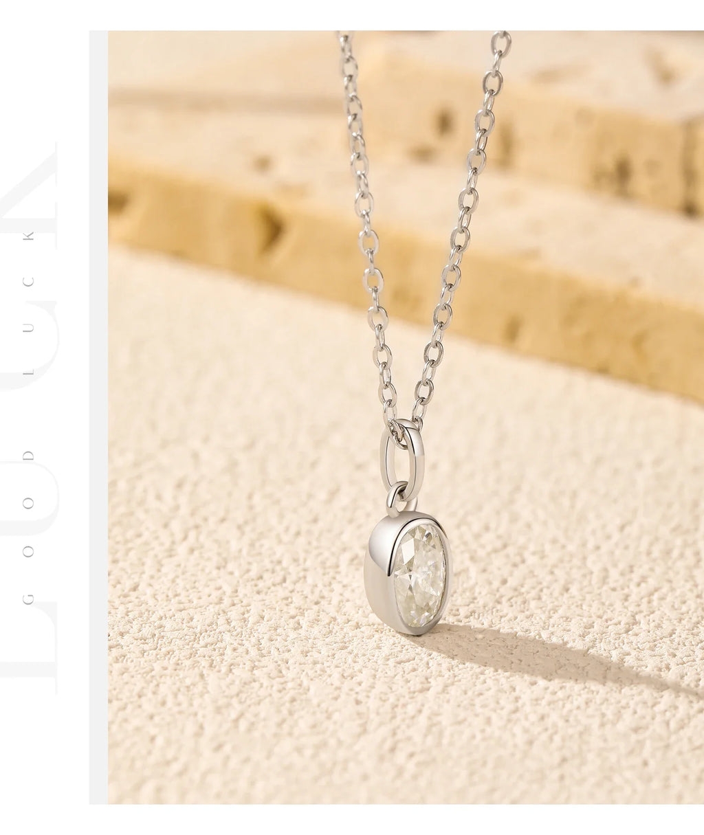 6 Styles D Color Geometric Moissanite Necklaces 925 Sterling Silver Dazzling Pendant Necklace For Women Fine Jewelry