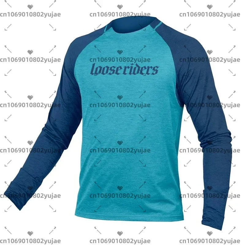 Men's Loose Riders Motocross Enduro Downhill Cycling Jersey Quick-Drying Breathable BMX Mountain Bike Shirt T-Shirt