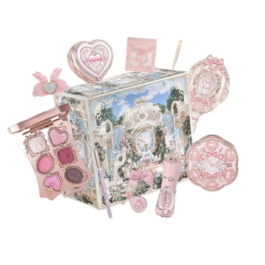 Garden Collection Lip Cream Blush Air Cushion CC Cream Liquid Foundation Eye Shadows Palette Makeup Set 10pcs