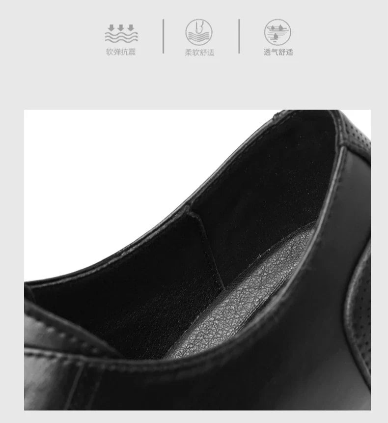 Solid Color New Dress Shoes for Men Lace Designer Fashion Wedding Derby Shoes Male Spring Autumn Business Casual Shoe Man