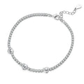 925 Sterling Silver Elegant Heart Bracelets for Women, AAAAA+ CZ Adjustable Chain Tennis Bracelet Jewelry Gifts BSB208