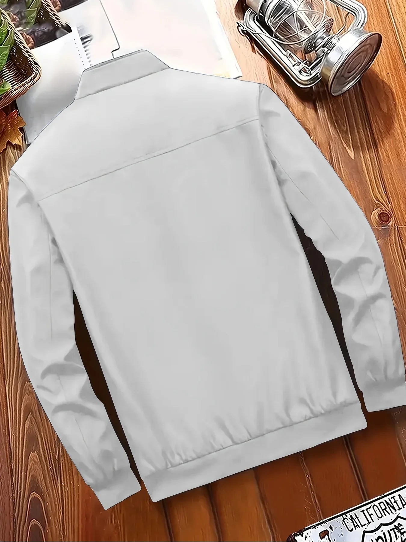 Men's Plus-Size Jacket, Casual Plus-Size Coat, Thin Spring and Autumn Jacket with Stand Collar Design, Suitable for Sports, Walking, Office, Shopping, Business Casual Men's Plus-Size Jacket