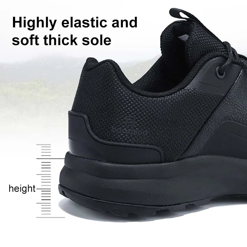 Men Hiking Shoes Litchi Leather High Quality Male Trekking Climbing Sneakers Non-slip Luxury Designer Outdoor Shoe