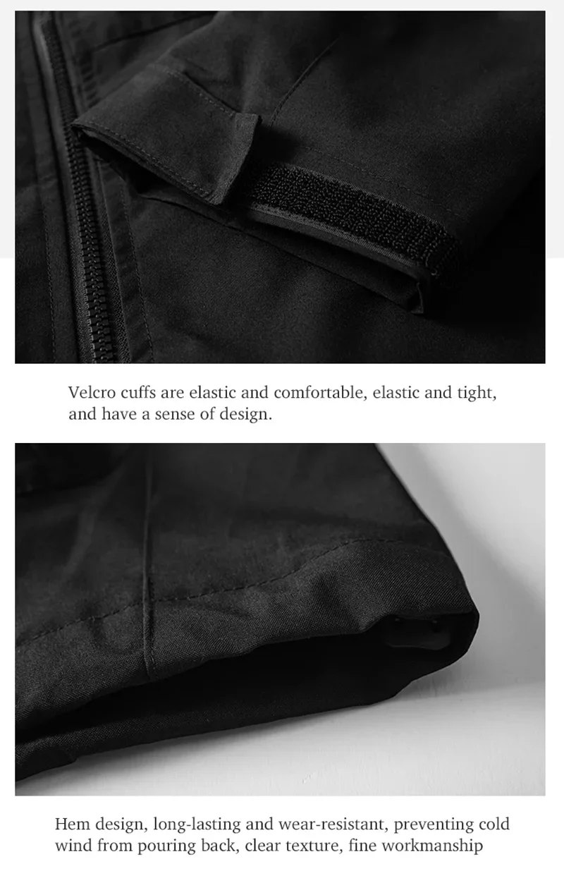 Men's Outdoor Jacket Waterproof Windbreaker Sports Climbing Trekking Multiple Pockets Skiing Softshell Zipper Hooded Jackets