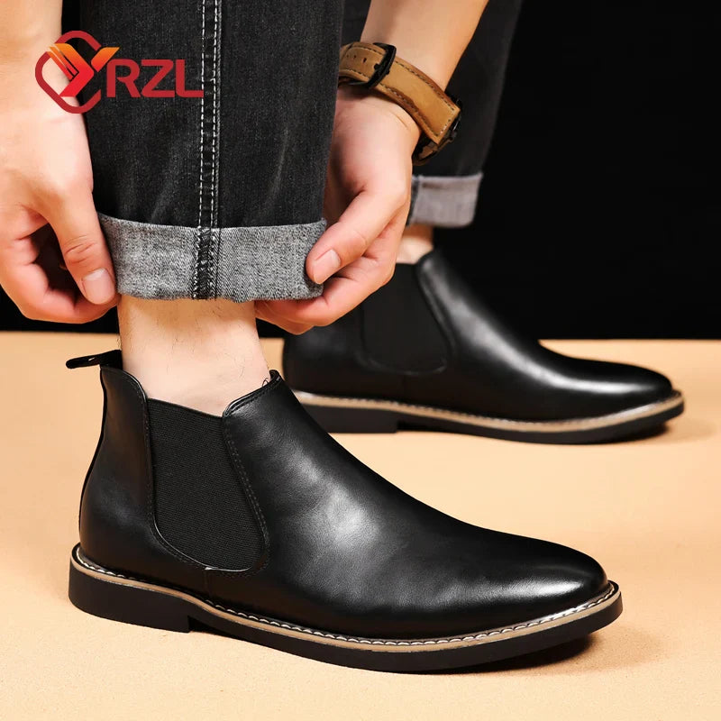Men Boots Chelsea Leather Boots