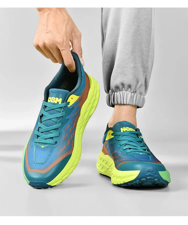 Men's Marathon Shoes Running Shoes Breathable High elasticity Cushioning Male Lightweight Sports Shoes Fitness Training